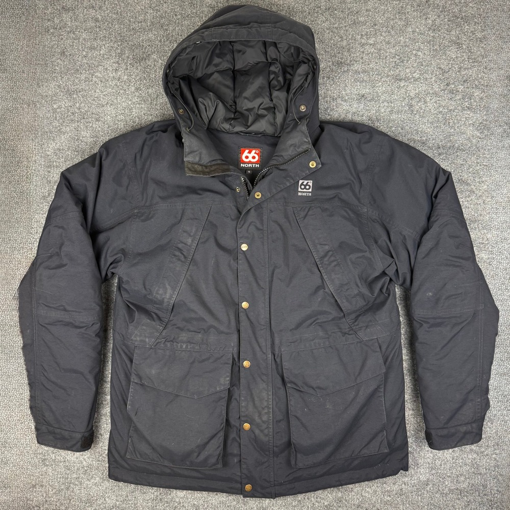 Vintage 66 North Þórsmörk Parka Mens Black Goose Down Insulated Winter Jacket XL